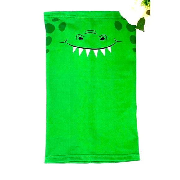 Halloween Neck Gaiter Face Mask Green Monster Mouth Scary Teeth Cloth One Size - Picture 2 of 7